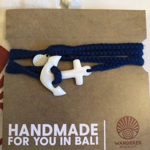 Wanderer Bracelets Anchor Wrap Navy Blue.